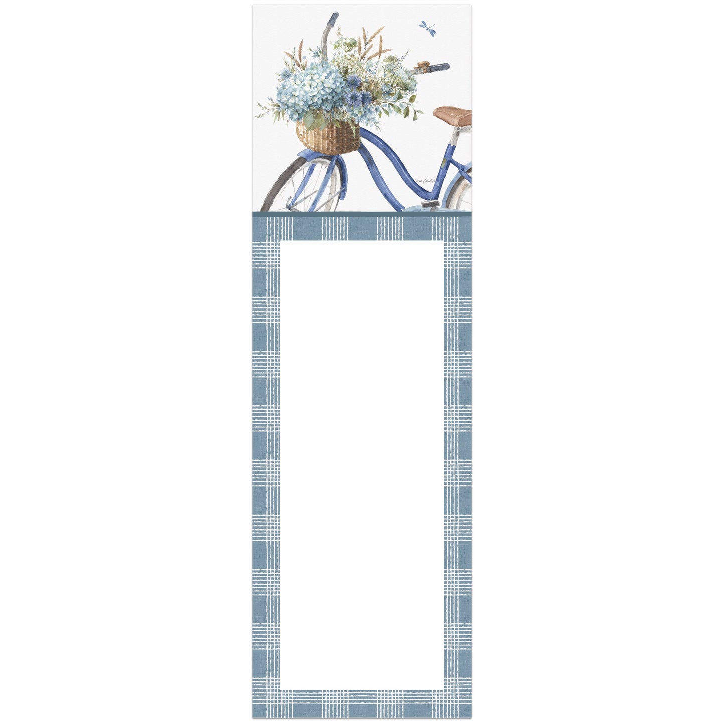 Blue Floral Bike List Pad