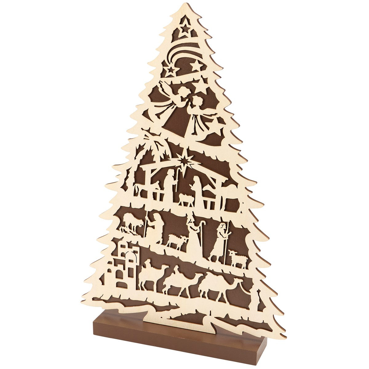 NATIVITY WOODEN TREE