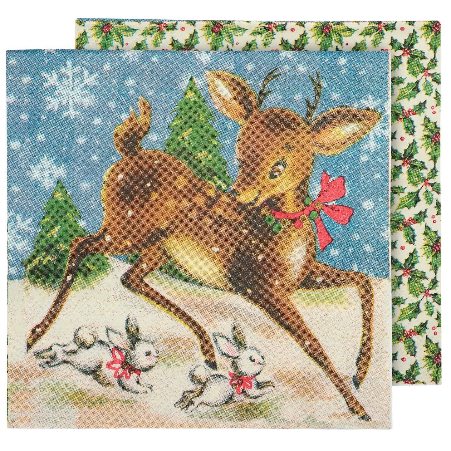 RETRO DEER BEVERAGE NAPKIN