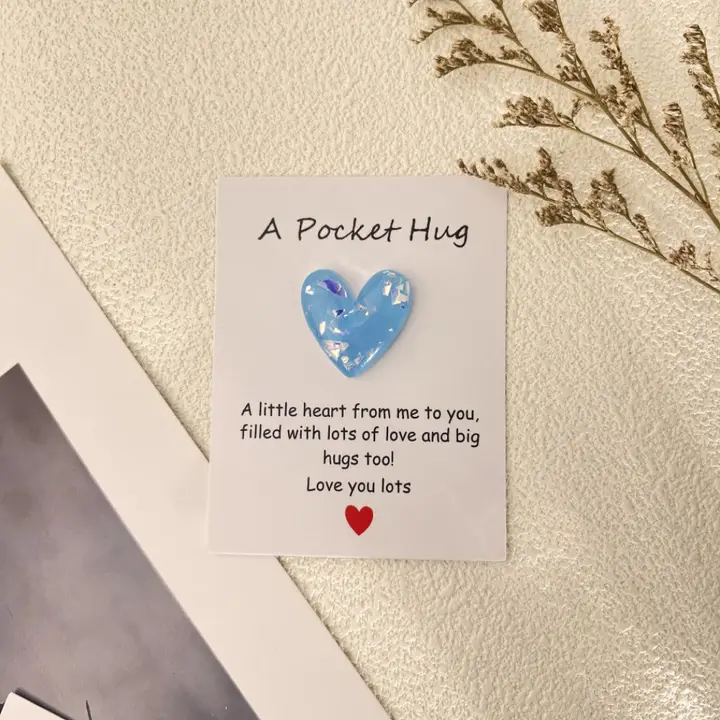 BLUE HEART POCKET HUG