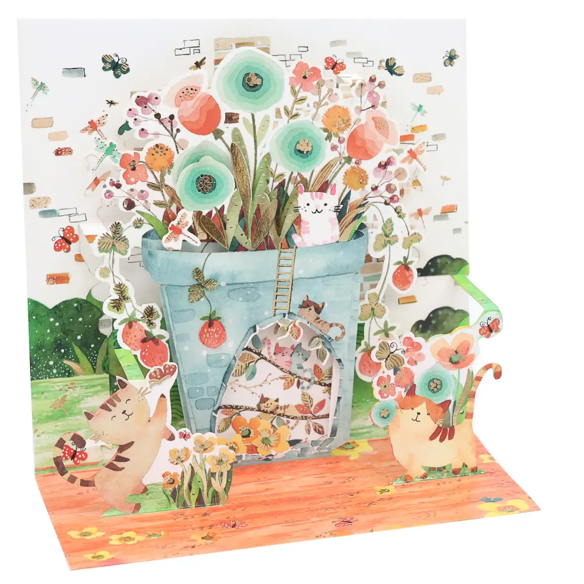 Playful Kittens Large Pop Up Card