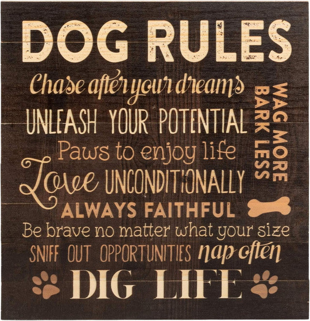 DOG RULES 12X12 PALLET SIGN