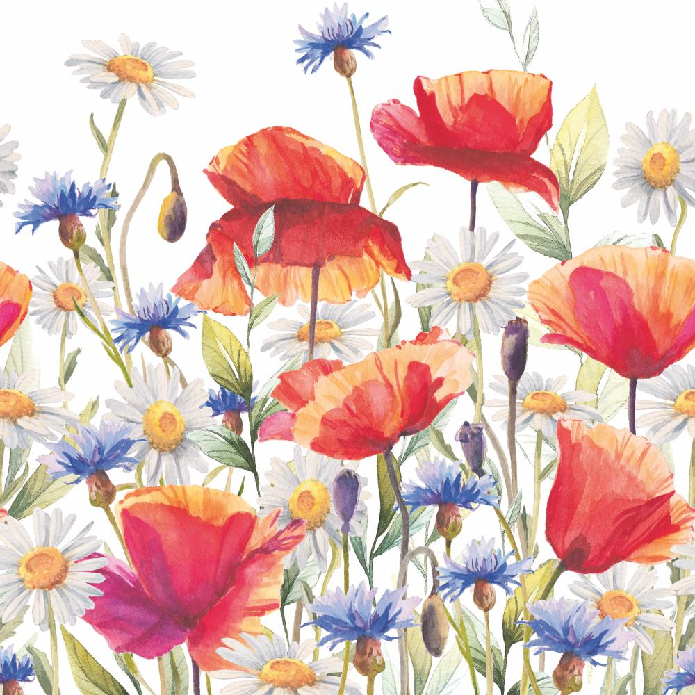 Poppies & Cornflowers Beverage Napkins