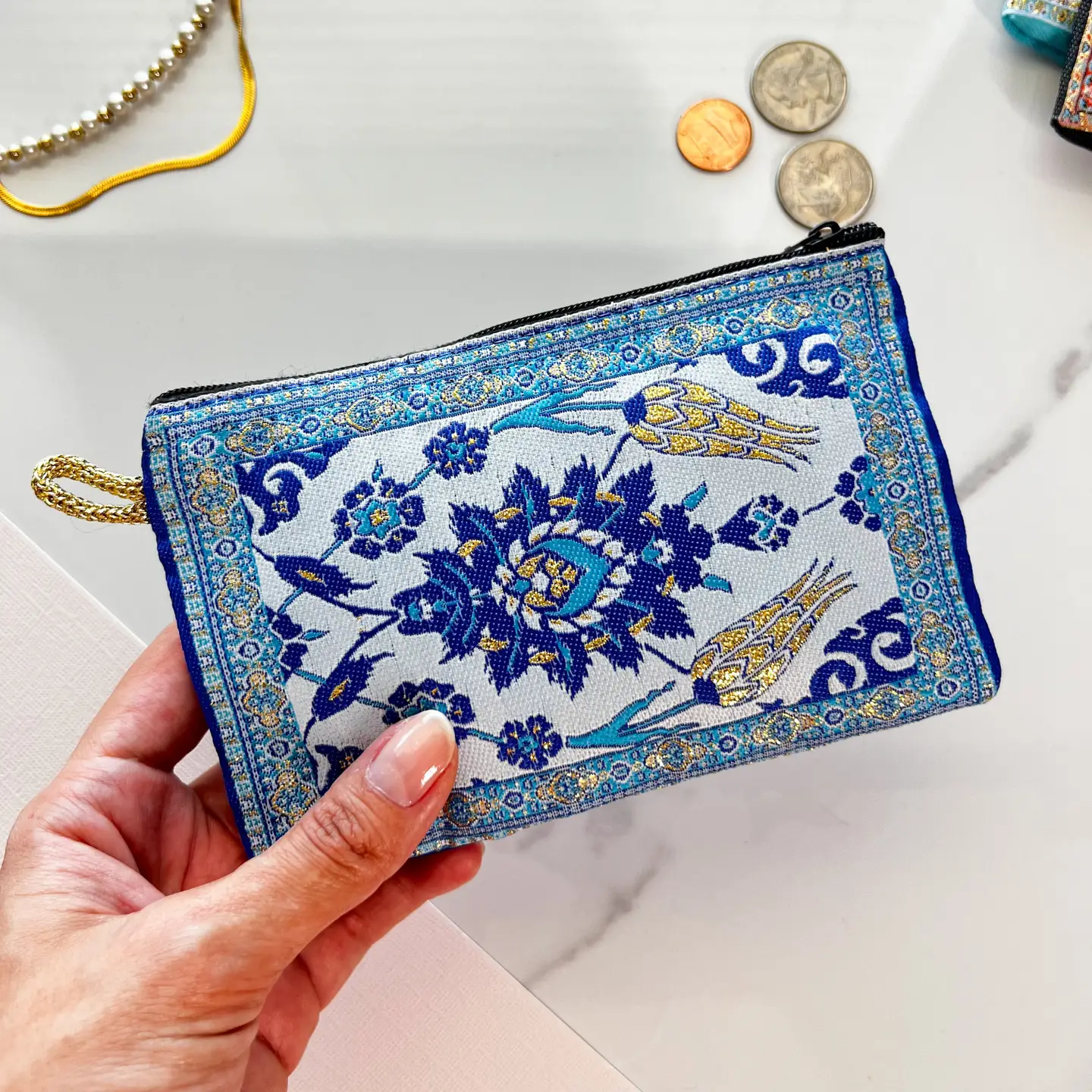 Blue Floarl Coin Purse