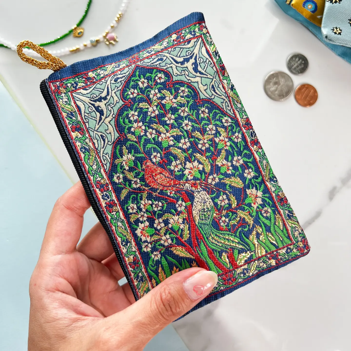 boho Red Bird Coin Purse
