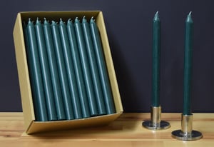 12" DARK GREEN TAPER CANDLE