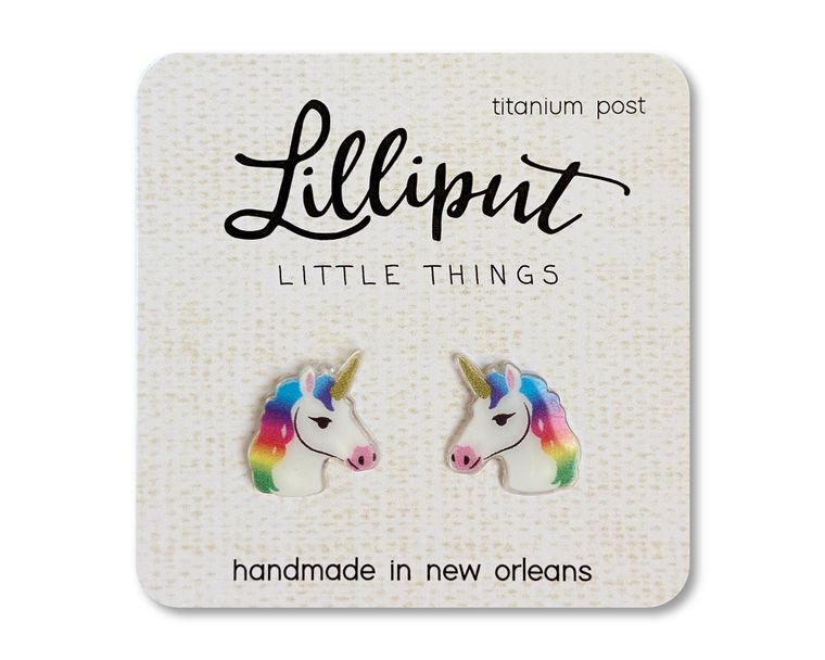 WHITE UNICORN EARRINGS