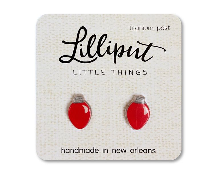 RED CHRISTMAS BULB EARRINGS