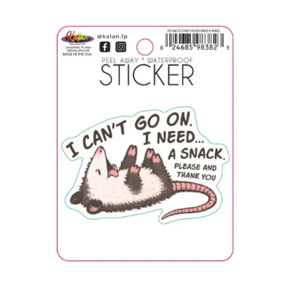 Possum I Need A Snack Diecut Sticker