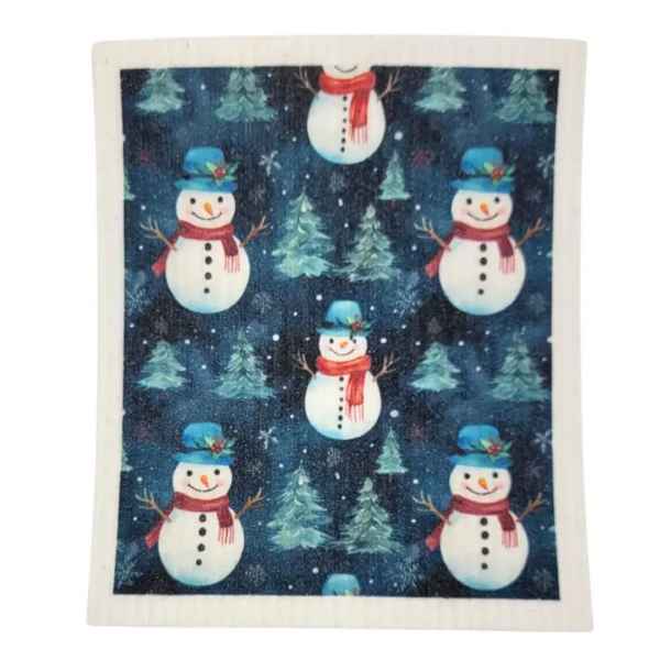 Winter Snowman Swedish Dishcloth