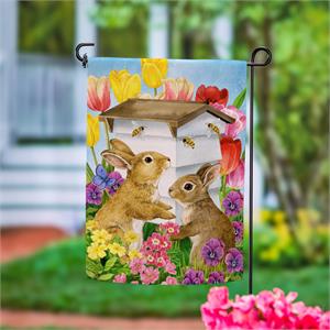 Bunny Beehive Garden Flag