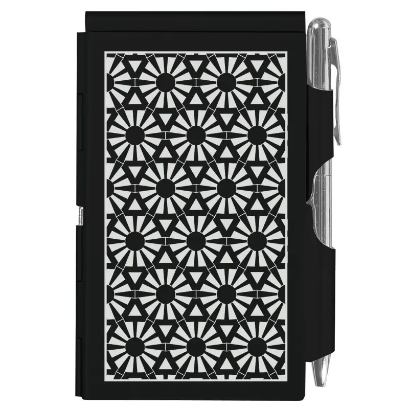 Black Patterned Flip Notes
