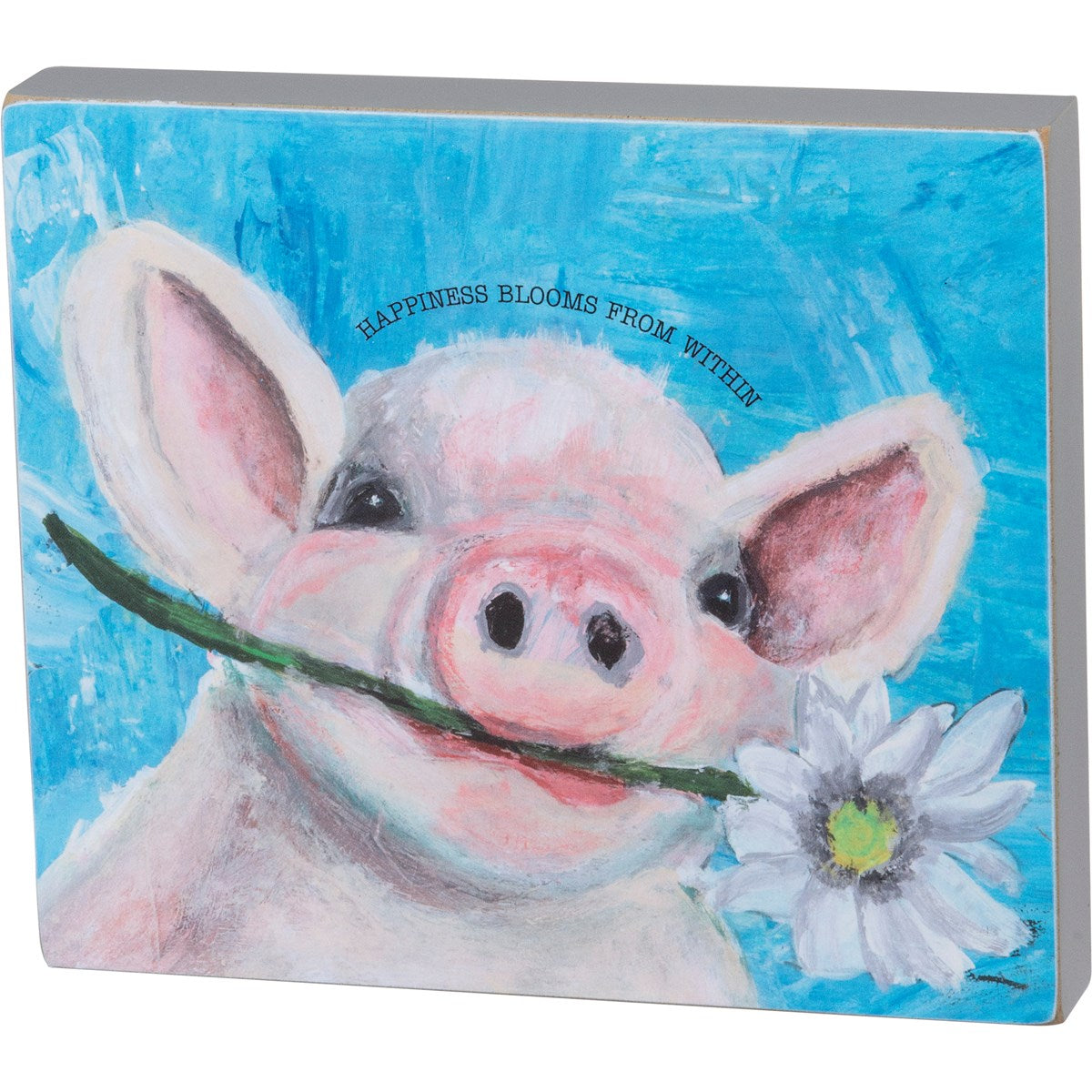 HAPPINESS BLOOMS PIGGY SIGN