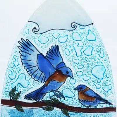 Blue Bird Glass Nightlight