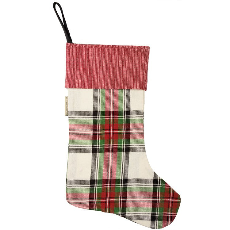CREAM PLAID STOCKING