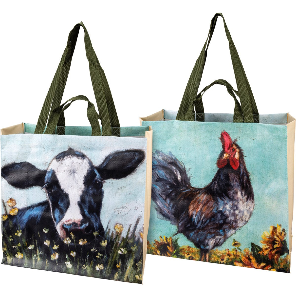 ROOSTER & COW MARKET TOTE