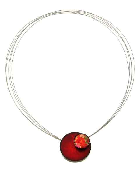 Red Kimono Magnetic Pendant Necklace