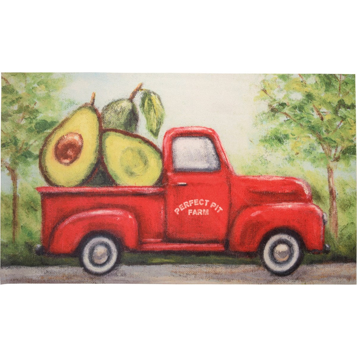 AVOCADO RED TRUCK RUG
