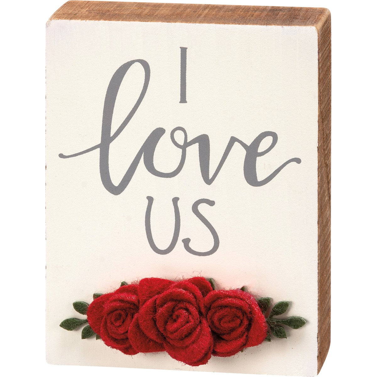 I Love Us Block Sign