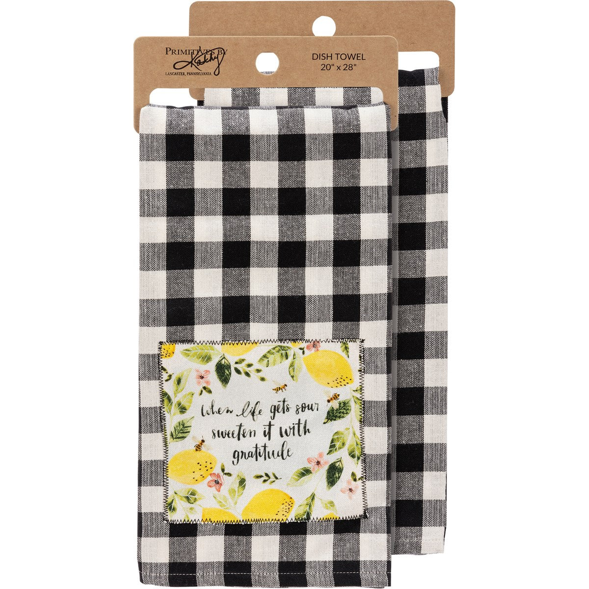 With Gratitude Lemons Kitchen Towel