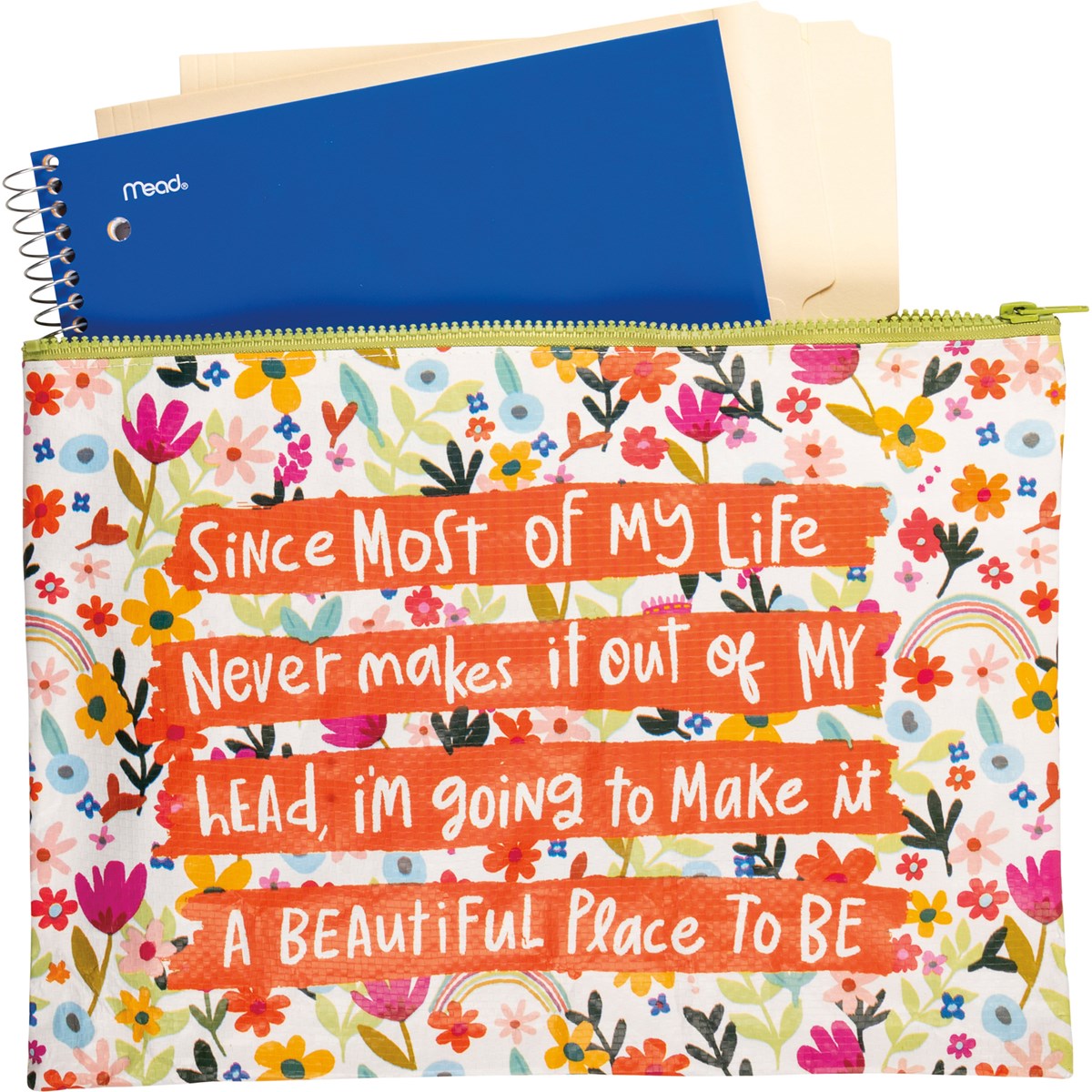 PLACE TO BE ZIPPER FOLDER