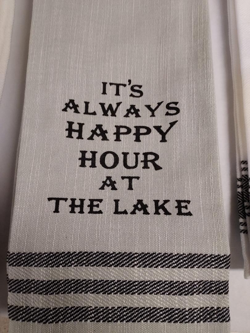 Always Happy Hour At the Lake Dishtowel