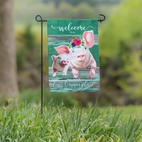 Baby and Mama Pig Garden Flag