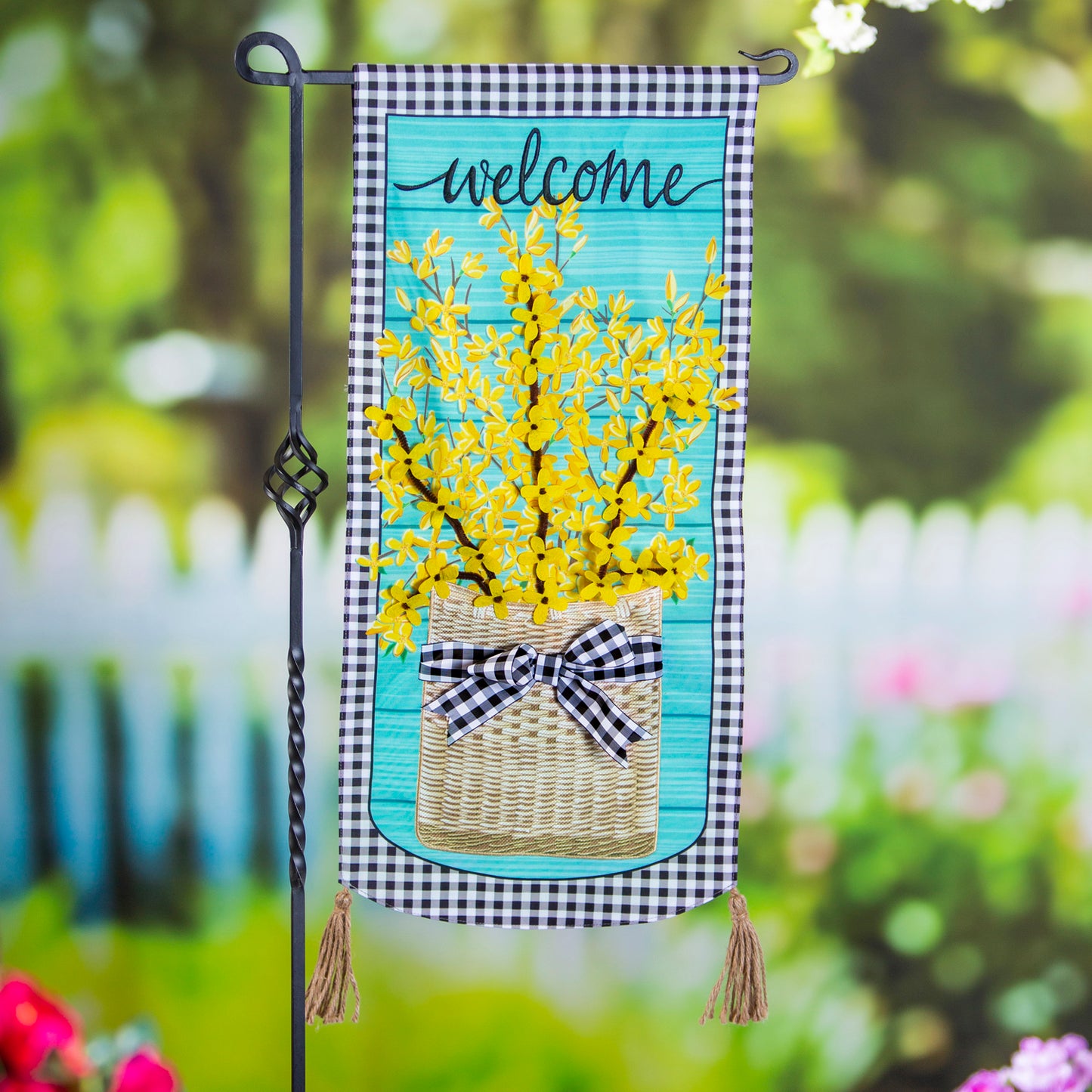 Forsythia Basket XL Garden Flag