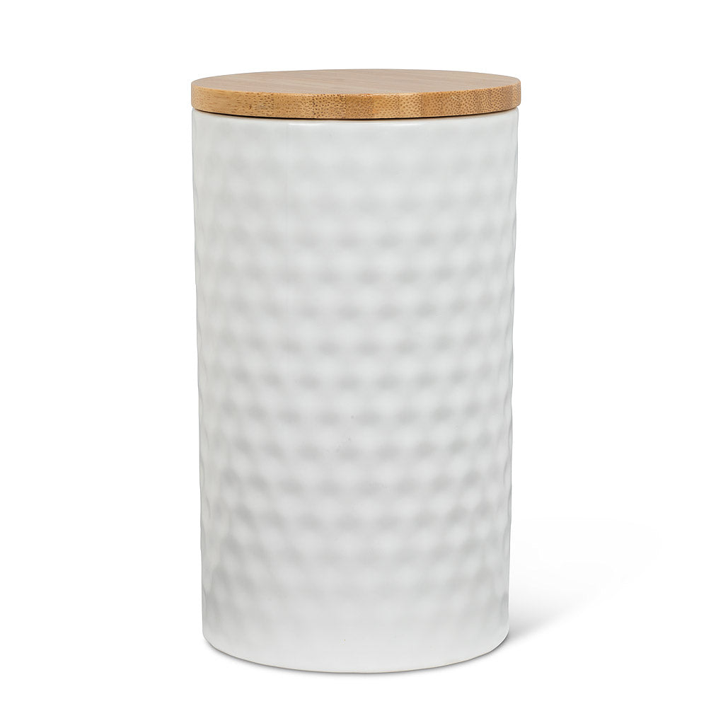 White 7" Textured Canister