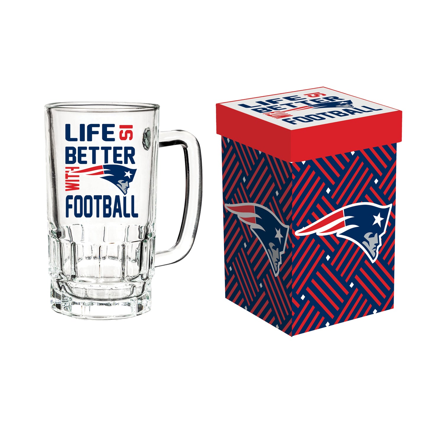 New England Patriots Glass Tankard