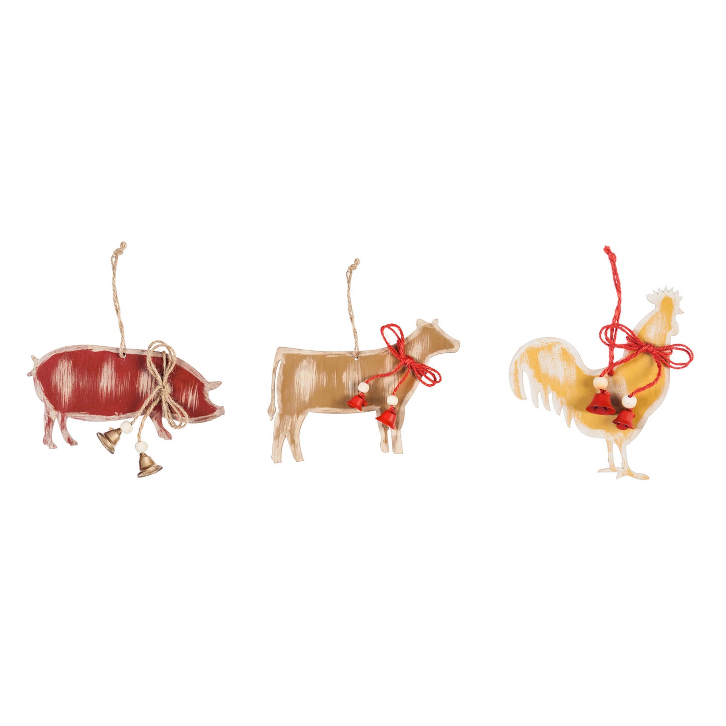 FARM HAND PAINTED WOODEN ORNAMENT