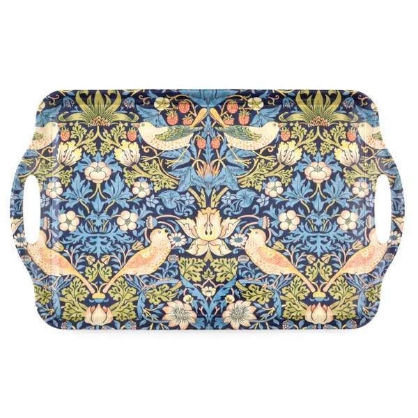 Blue WM Strawberry Thief Handled Tray