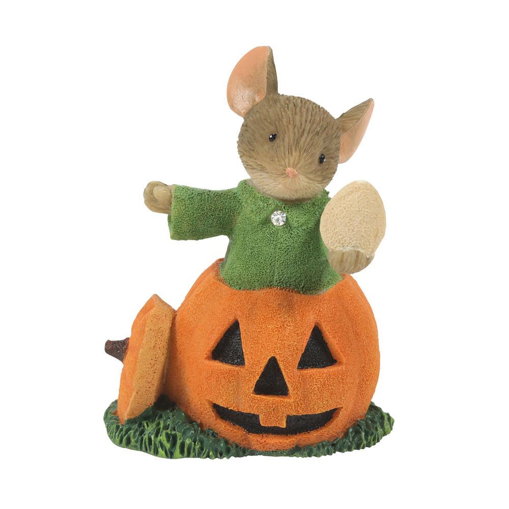 PUMPKIN CARVER MOUSE FIGURINE