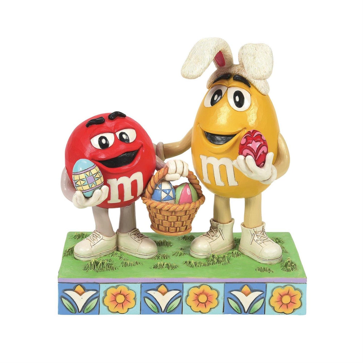 Red & Yellow M&M Figurine With Basket