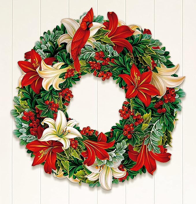 Winter Joy Wreath Pop Up Card 15"