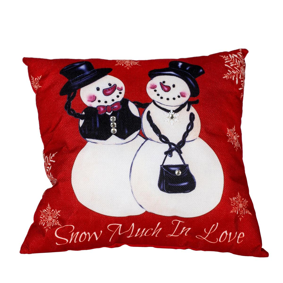 Snowcouple Throw Pillow