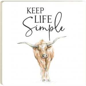 LONGHORN KEEP LIFE SIMPLE 4X4 COASTER