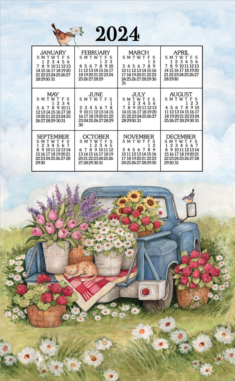 2024 Flower Truck Calendar Towel