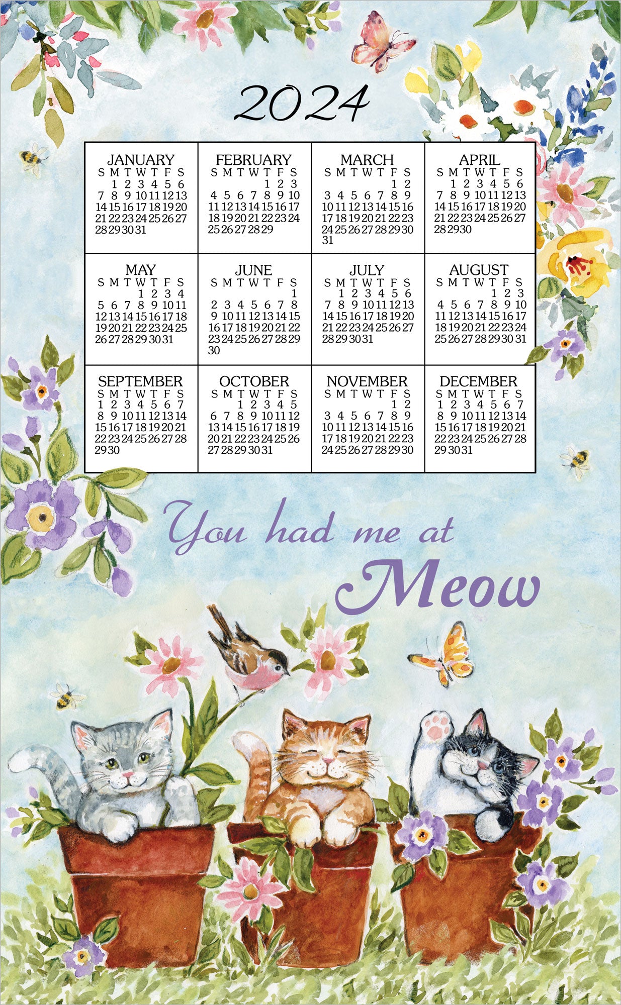 2024 Sweet Kitties Calendar Towel
