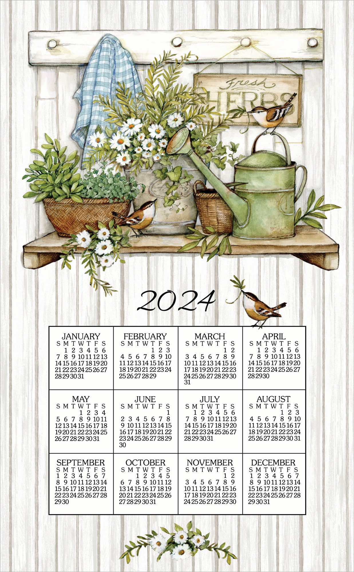 2024 Fresh Herbs Calendar Towel
