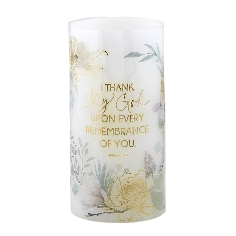 PHILLIPIANS 1:3 4X8 LED Candle