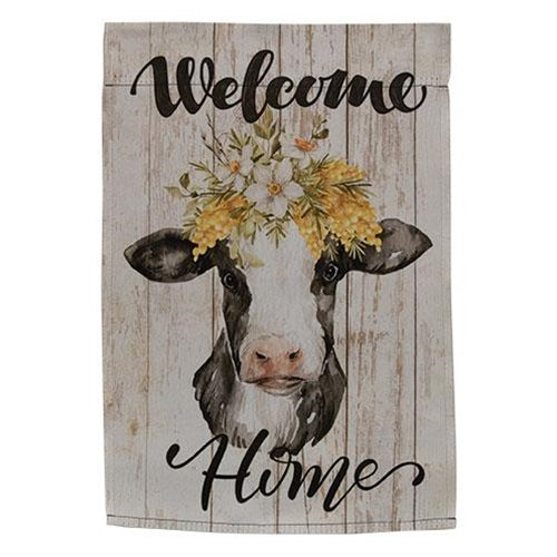 Welcome Home Cow garden flag