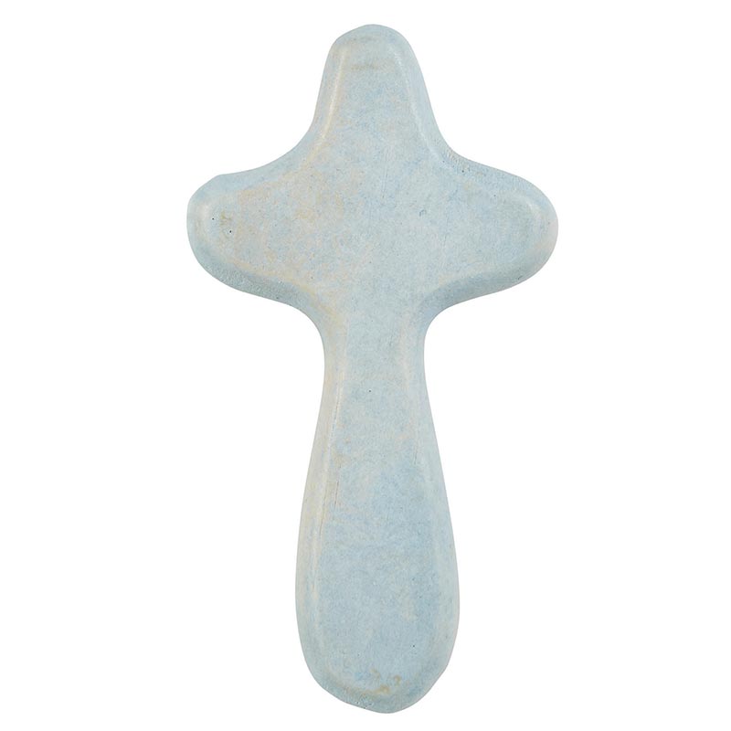 Blue Wooden Hand Held Cross