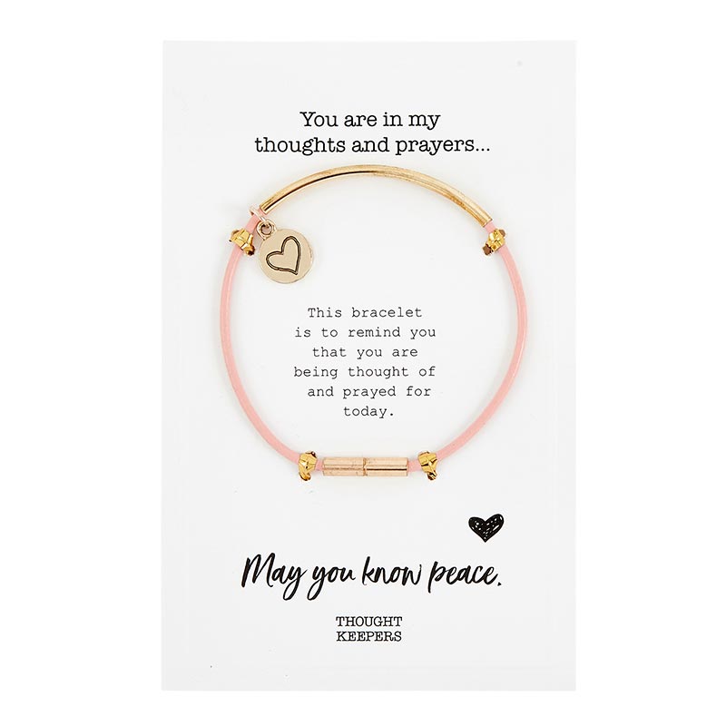Pink Gold Thoughts and Prayers Bracelet