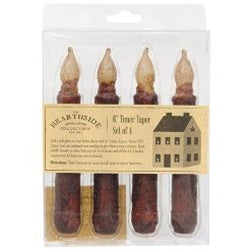 4Pk Burnt Burg Timer Tapers