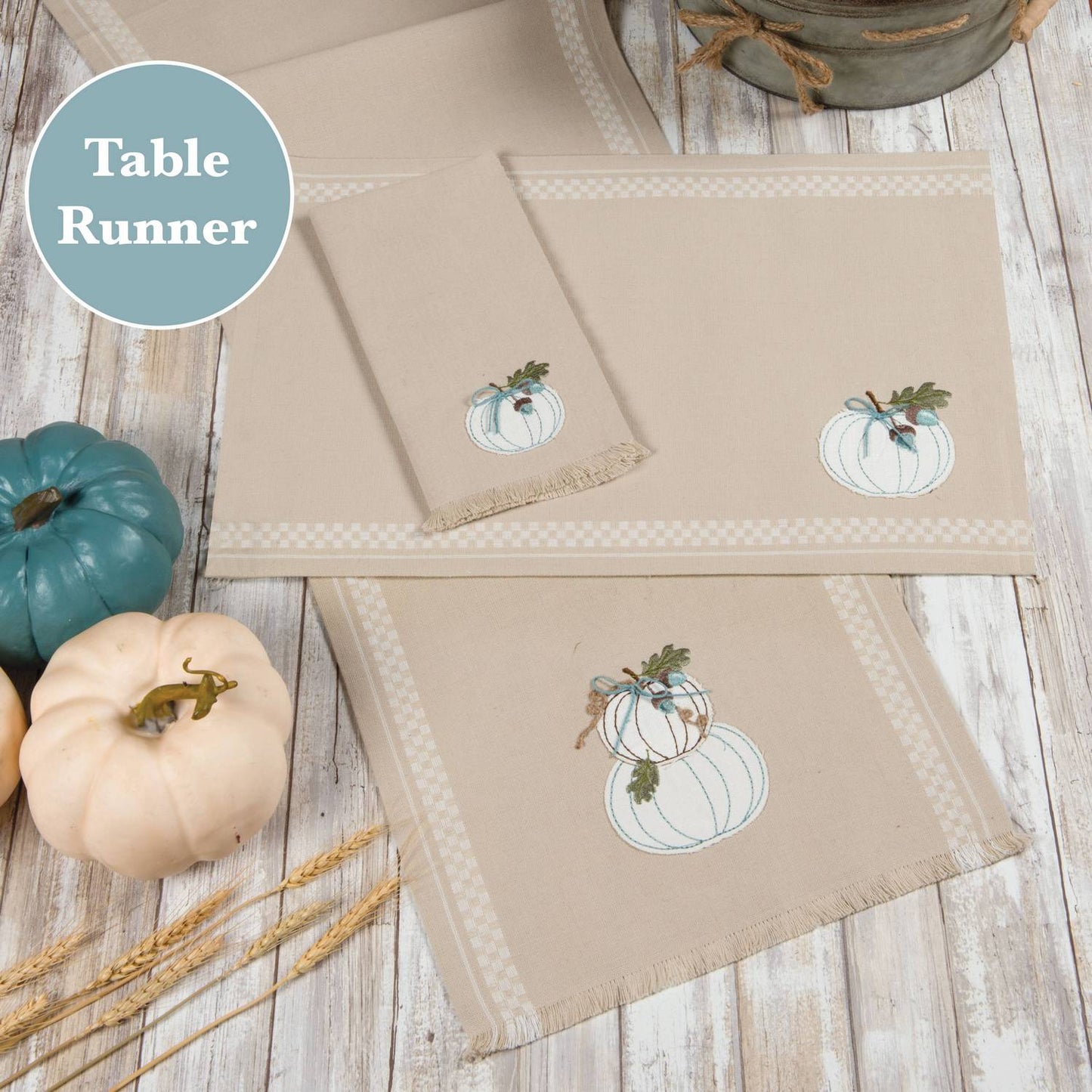 Welcome Pumpkin Applique Table Runner