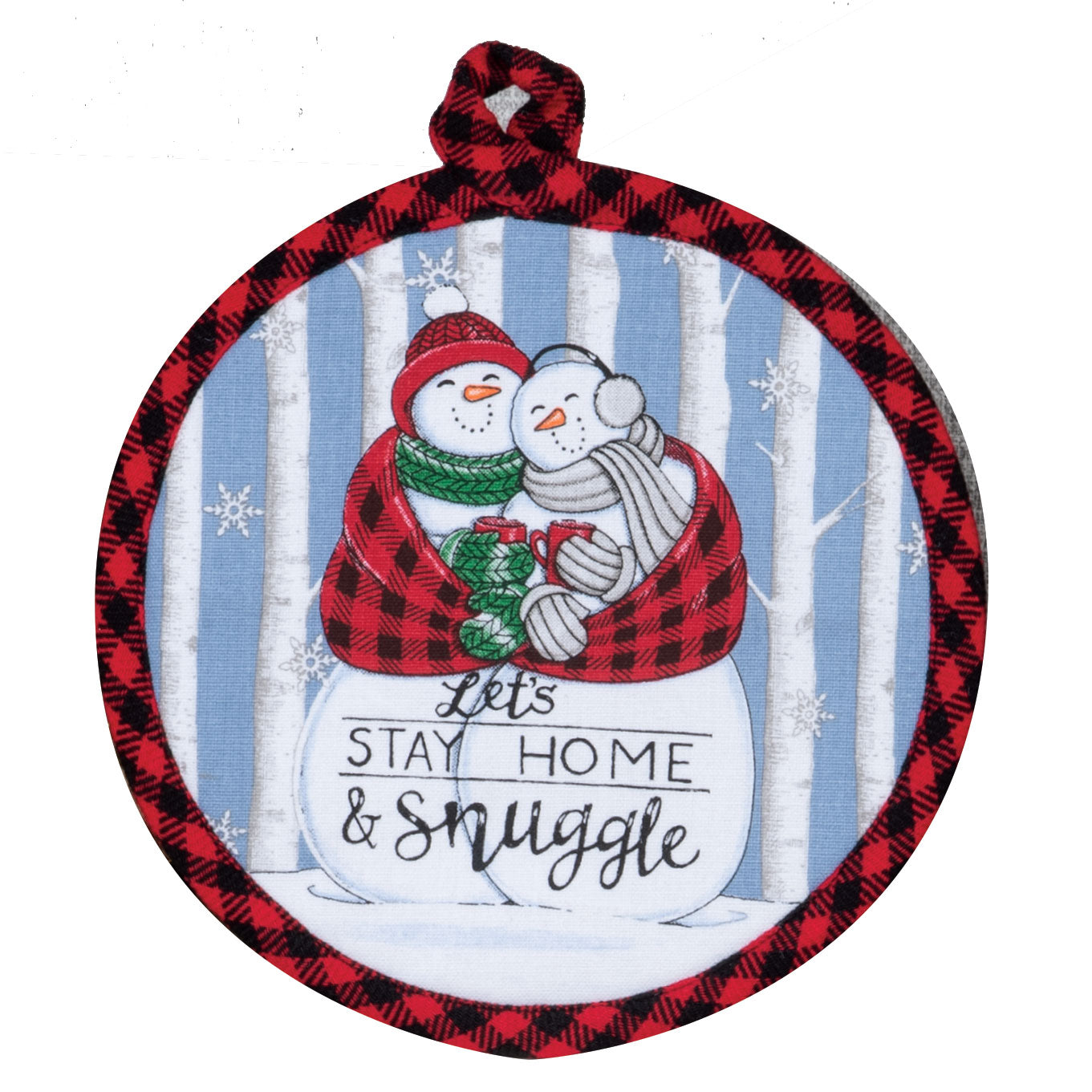 Stay Home and Snuggle Snowman Potholder