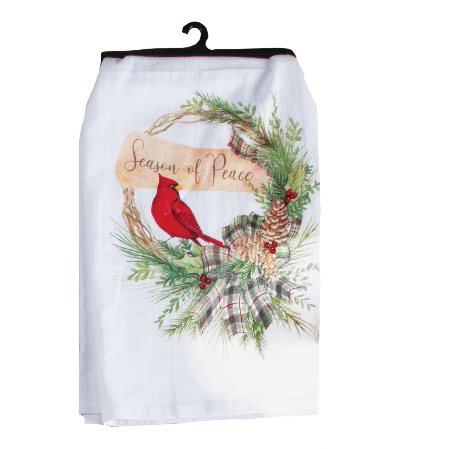 CARDINAL & HOLLY FLOUR SACK TOWEL