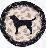 BLACK LAB 5" JUTE COASTER