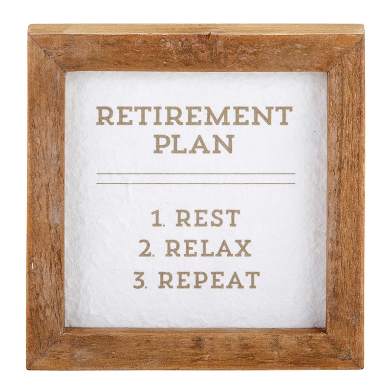 RETIREMENT BOX SIGN